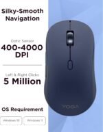 Lenovo Yoga Bluetooth Silent Mouse, 3 Level DPI Adjustment, 36 Month Battery Life, Bluetooth 5.3, 3 Device Paring, Whisper Quiet, Programmable Buttons, Smooth Finish, Cosmic Blue - Image 4