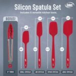 Kaluns Silicone Spatula Set, 4 Rubber Spatulas 600°F Heat Resistant, Nonstick Seamless Design with Stainless Steel Core, Dishwasher Safe, BPA free, Bonus Tongs Included - Image 3