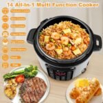 8qt stainless steel Pressure Cooker | 24-hour Presetting electric rice cooker, 14 in 1 slow cooker with temperature control | LED Multifunction Steamer, Food Warmer with nonstick pot - Image 3