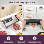 Mesliese Vacuum Sealer Machine, Powerful 95kPa 140W One Hand Operation Food Sealer, Double Seal Strip with Build-in Cutter & Countdown Display - Image 4