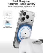 Foldable Wireless Charging Station, 15W Magnetic Fast Charger Stand for iPhone 17 16 15 14 13 12 Pro Max&Apple Watch&Airpods, 2-in-1 Charger for Home/Office/Travel(30W Adapter Included) - Image 5