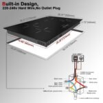 Karinear 30 Inch Induction Cooktop, 4 Burners Electric Cooktop With Touch Control, 9 Power Level Drop-in Induction Stove top, Child Safety Lock & Timer, 7200w,220V, No Plug(come with a pot) - Image 5