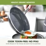 GreenPan Swift Healthy Ceramic Nonstick, 8" Frying Pan Skillet, Stainless Steel Handle, PFAS-Free, Dishwasher Safe, Oven Safe, Black - Image 3