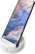 fashciaga Luxurious Marble Cell Phone Stand Holder for Cellphone Tablet On Desk, Countertop, Table, Nightstand. Heavy Real Stone Mobile Phone Stands (Solid) - Image 3