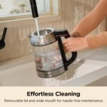 CUCKOO Electric Tea Kettle with Infuser, Glass Electric Kettle with Multi-Temperature Control, Easy to Read LED Lights, 1.7 Liter Capacity Tea Maker Pot (CK-G170BS) - Image 5