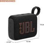 JBL Go 4 - Ultra-Portable, Waterproof and Dustproof Bluetooth Speaker, Big JBL Pro Sound with Punchy bass, 7-Hour Built-in Battery, Made in Part with Recycled Materials (Black) - Image 4