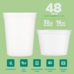 JoyServe Deli Food Storage Containers with Lids - (48 Sets) 24-32 Oz Quart Size & 24-16 Oz Pint Size Plastic Airtight Takeout Meal Prep Storage, BPA-Free, Dishwasher, Microwave Safe - Image 3