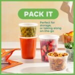 JoyServe Deli Food Storage Containers with Lids - (48 Sets) 24-32 Oz Quart Size & 24-16 Oz Pint Size Plastic Airtight Takeout Meal Prep Storage, BPA-Free, Dishwasher, Microwave Safe - Image 4