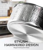 Michelangelo Triply Stainless Steel Saucepan Set, Luxury Hammered Stainless Steel Sauce Pans with Golden Handle, Premium Sauce Pot Set, Induction Compatible - Image 3