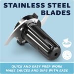 Kitchen Selectives Mini Chopper by Select Brands - Mini Electric Food Chopper for Kitchen Appliances - Features Dishwasher-Safe Parts - Chops, Minces & Dices - 1-1/2 Cups, Black - Image 4