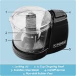 Kitchen Selectives Mini Chopper by Select Brands - Mini Electric Food Chopper for Kitchen Appliances - Features Dishwasher-Safe Parts - Chops, Minces & Dices - 1-1/2 Cups, Black - Image 5