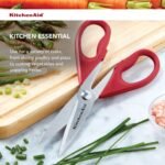 KitchenAid All Purpose Kitchen Shears with Protective Sheath Durable Stainless Steel Scissors, Dishwasher Safe, Soft Grip Comfort Handle, 8.72 Inch, Red - Image 4
