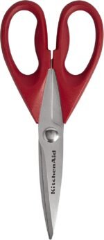 KitchenAid All Purpose Kitchen Shears with Protective Sheath Durable Stainless Steel Scissors, Dishwasher Safe, Soft Grip Comfort Handle, 8.72 Inch, Red - Image 6
