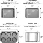 Ecolution Non-Stick Toaster Oven Bakeware Set 4-Piece, Carbon Steel, Easy to Clean and Perfect for Single Servings, Gray - Image 3