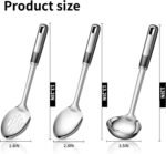 3-Piece Stainless Steel Serving Spoons Set – Includes Slotted Spoon, Serving Spoon & Soup Ladle, Heat-Resistant, Dishwasher Safe, Ergonomic Handles for Home & Commercial Use - Image 3
