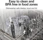 Hamilton Beach Stack & Snap 4-Cup Mini Food Processor & Vegetable Chopper, 250 Watts, for Slicing, Shredding, and Puree, Black (70510) - Image 4