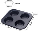 EKDJKK 4-Hole Muffin Pan, Bakeware Non-stick Cupcake Baking Pan Mini Pie Pans, Heavy Duty Carbon Steel Muffin Tray Standard Baking Mold Pan for Oven Baking - Image 3
