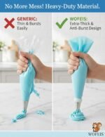 Piping Bags and Tips Set, Reusable Cake Decorating Supplies with 2 Reusable Bags, 12 Icing Tips, 2 Silicone Rings, 2 Couplers and 3 Scrapers, Cake Baking Tools for Cookie Icing Cupcakes - Image 5