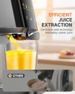 Cold Press Juicer - Large 5.12" Feed Chute,Easy to Clean,Slow Masticating Juicer for Nutrient Retention,Quiet Motor,High Juice Yield,Leakproof - Fruits,Vegetables & Leafy Greens-Silver - Image 3