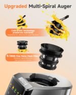 Cold Press Juicer - Large 5.12" Feed Chute,Easy to Clean,Slow Masticating Juicer for Nutrient Retention,Quiet Motor,High Juice Yield,Leakproof - Fruits,Vegetables & Leafy Greens-Silver - Image 4