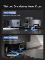 DREAME X40 Ultra Robotic Vacuum with Removable & Liftable Mop, 12,000Pa Suction, Side Brush Extensive Cleaning, 158°F Mop & Washboard Self Cleaning, Auto-Empty, Auto Refill, liftable Brushes - Image 4