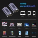 USB C Female to Female Adapter,USB c Coupler Female to Female 100W Power Delivery, 40Gbps USB c to c Female with 8K 60Hz Video Display Compatible for iPad, MacBook,Thunderbolt 4/3 (2Pack) - Image 5