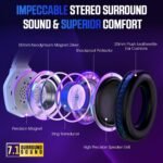 Gaming Headset for PS5, PS4, Xbox Series X|S, Xbox One, PC, Switch, Mac - RGB Over-Ear Headphones with 7.1 Surround Sound, Noise Cancelling Mic, 50mm Drivers & Memory Earmuffs for Nintendo 64 - Image 4