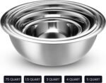 WHYSKO Stainless Steel Mixing Bowl Set, 10 Piece Stainless Steel Mixing Bowls with Lids Set for Food Prep Storage and Serving, Dishwasher Safe for Kitchen Baking Cooking, Silver - Image 5