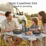 JEETEE 20 Pcs Pots and Pans Set Non Stick, Titanium Reinforced Nonstick Cookware Set with Detachable Handle, Induction Kitchen Cookware Sets, Oven Safe & Space Saving for RV Camping - Image 9