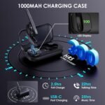 Bluetooth Headset V5.3, 96H Talktime, Wireless Earpiece with 1000mAh Charging Case, Bluetooth Headphones with Dual-Mic for Computer Cell Phones Trucker Home Office Work (Gray) - Image 4