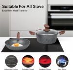 Granite Pots and Pans Set Non Stick, 11 Piece Die-Cast Induction Cookware Set, Nonstick Kitchen Cooking Set w/Frying Pans & Saucepans, PFOA Free - Image 4
