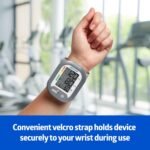 Medline Digital Wrist Blood Pressure Monitor, Wearable, Digital LCD Display, Stores Up To 60 Readings, Batteries Included - Image 4