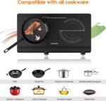 Infrared Double Burner Electric Cooktop - 1800W Portable Stove, Heat-up In Seconds, Countertop Cooktop for Dorm, Compatible with All Cookware - Image 4