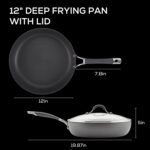 Circulon Radiance Deep Hard Anodized Nonstick Frying Pan /Skillet with Lid - 12 Inch, Gray - Image 3