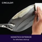 Circulon Radiance Deep Hard Anodized Nonstick Frying Pan /Skillet with Lid - 12 Inch, Gray - Image 4