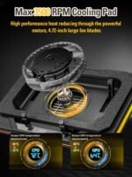 Laptop Cooling Pad, Gaming Laptop Cooler for 13-19 Inch Laptops, RGB Lights Laptop Fan Cooling Pad with 3 Height Adjustable and 3 USB Ports, 4.72 Inch Large Turbo Fan, Max 3500RPM - Image 4