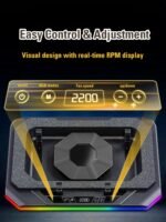 Laptop Cooling Pad, Gaming Laptop Cooler for 13-19 Inch Laptops, RGB Lights Laptop Fan Cooling Pad with 3 Height Adjustable and 3 USB Ports, 4.72 Inch Large Turbo Fan, Max 3500RPM - Image 6