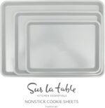 Sur La Table Kitchen Essentials Bake Sale 3-Piece Cookie Sheet Set – Nonstick Carbon Steel Baking Pans (13, 15, 18 Inch) – Grey Easy-Clean Oven Trays for Cookies, Roasting & More - Image 3