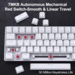 DIERYA T68SE 60% Gaming Mechanical Keyboard,Ultra Compact Mini 68 Key with Red Switches Wired Keyboard,Anti-Ghosting Keys, for Windows Laptops and PC Gamers,White - Image 4