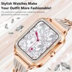 Efolen Smart Watches for Women with Diamonds (Answer/Make Call), 1.57'' Bluetooth Smartwatch for Android iOS Phones, Waterproof Fitness Watch with Heart Rate/SpO2/Sleep/BP/AI Voicer (Rose Gold) - Image 3