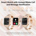 Efolen Smart Watches for Women with Diamonds (Answer/Make Call), 1.57'' Bluetooth Smartwatch for Android iOS Phones, Waterproof Fitness Watch with Heart Rate/SpO2/Sleep/BP/AI Voicer (Rose Gold) - Image 4