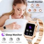 Efolen Smart Watches for Women with Diamonds (Answer/Make Call), 1.57'' Bluetooth Smartwatch for Android iOS Phones, Waterproof Fitness Watch with Heart Rate/SpO2/Sleep/BP/AI Voicer (Rose Gold) - Image 6