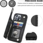 ONETOP Compatible with iPhone 15 Pro Max Wallet Case with Card Holder, PU Leather Kickstand Card Slots Case, Double Magnetic Clasp and Durable Shockproof Cover 6.7 Inch (Black) - Image 5
