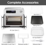 OSTBA French Door Air Fryer Toaster Oven Combo, 102 Recipes & 7 Accessories Extra Large Airfryer Convection Oven Countertop 10-in-1, 30% Faster 90% Less Oil, Stainless Steel - Image 4