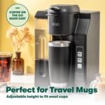BELLA Single Serve Coffee Maker, Dual Brew, K-cup Compatible - Ground Coffee Brewer with Removable Water Tank & Adjustable Drip Tray, Perfect for Travel Mug - Image 4