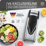 Borner V6 Exclusive Line V-Mandoline Slicer 8-in-1 Pro-Set, Stainless Steel Vegetable Cutter with Safety Insert, Slice Insert, 2 Blade Inserts - Image 4