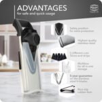 Borner V6 Exclusive Line V-Mandoline Slicer 8-in-1 Pro-Set, Stainless Steel Vegetable Cutter with Safety Insert, Slice Insert, 2 Blade Inserts - Image 5