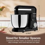 3 in 1 Electric Stand Mixer with 5.5 Quart Bowl, Household Food Mixer 10+p Speeds, Kitchen Tilt-Head Bread Dough and Cake Mixers for Home Daily Use (Black) - Image 3