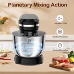 3 in 1 Electric Stand Mixer with 5.5 Quart Bowl, Household Food Mixer 10+p Speeds, Kitchen Tilt-Head Bread Dough and Cake Mixers for Home Daily Use (Black) - Image 4
