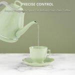 Electric Gooseneck Kettle, 1L 1500WFast Boil, 100% Stainless Steel BPA Free Pour-Over Coffee & Tea Kettle,Water Boiler with Auto Shut & Boil-Dry Protectio,Green - Image 4